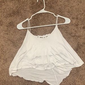 White tank top with lace back detail from Monteau
